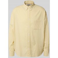 WEEKDAY Oversized Freizeithemd mit Knopfleiste in Hellgelb, Größe L von Weekday
