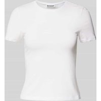 WEEKDAY Slim Fit T-Shirt mit Rundhalsausschnitt in Weiss, Größe XS von Weekday