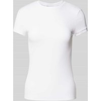 WEEKDAY T-Shirt in Ripp-Optik mit Rundhalsausschnitt in Weiss, Größe L von Weekday
