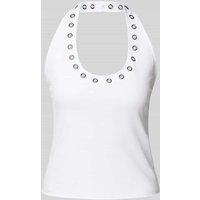 WEEKDAY Tanktop mit Neckholder Modell 'Vera' in Weiss, Größe M von Weekday