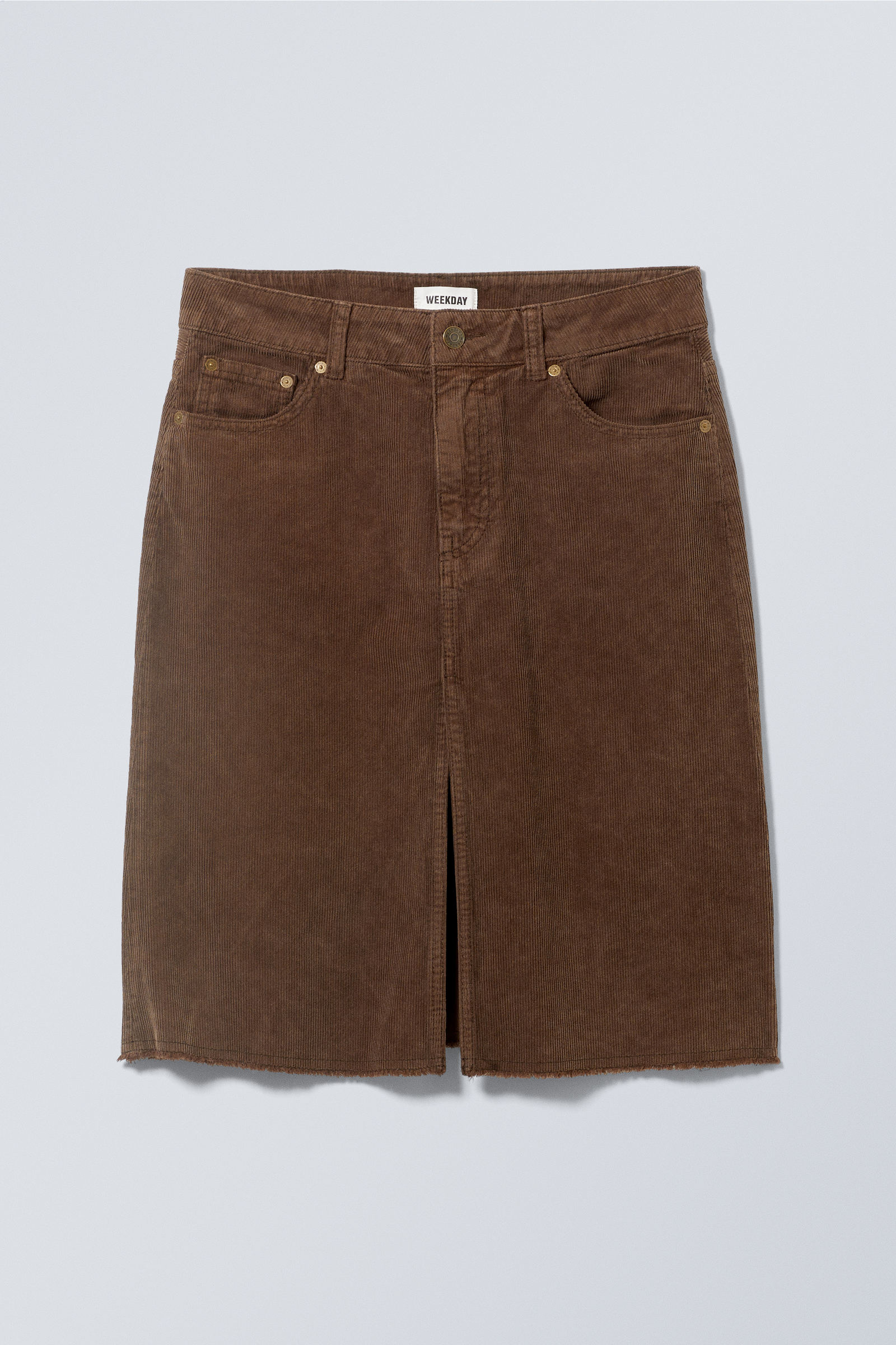 Washed Corduroy Midi Skirt von Weekday