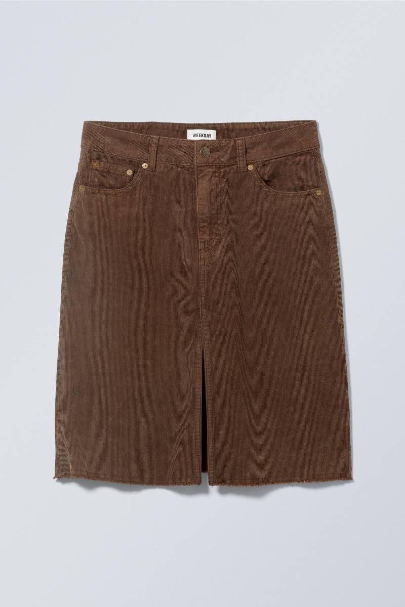Washed Corduroy Midi Skirt von Weekday