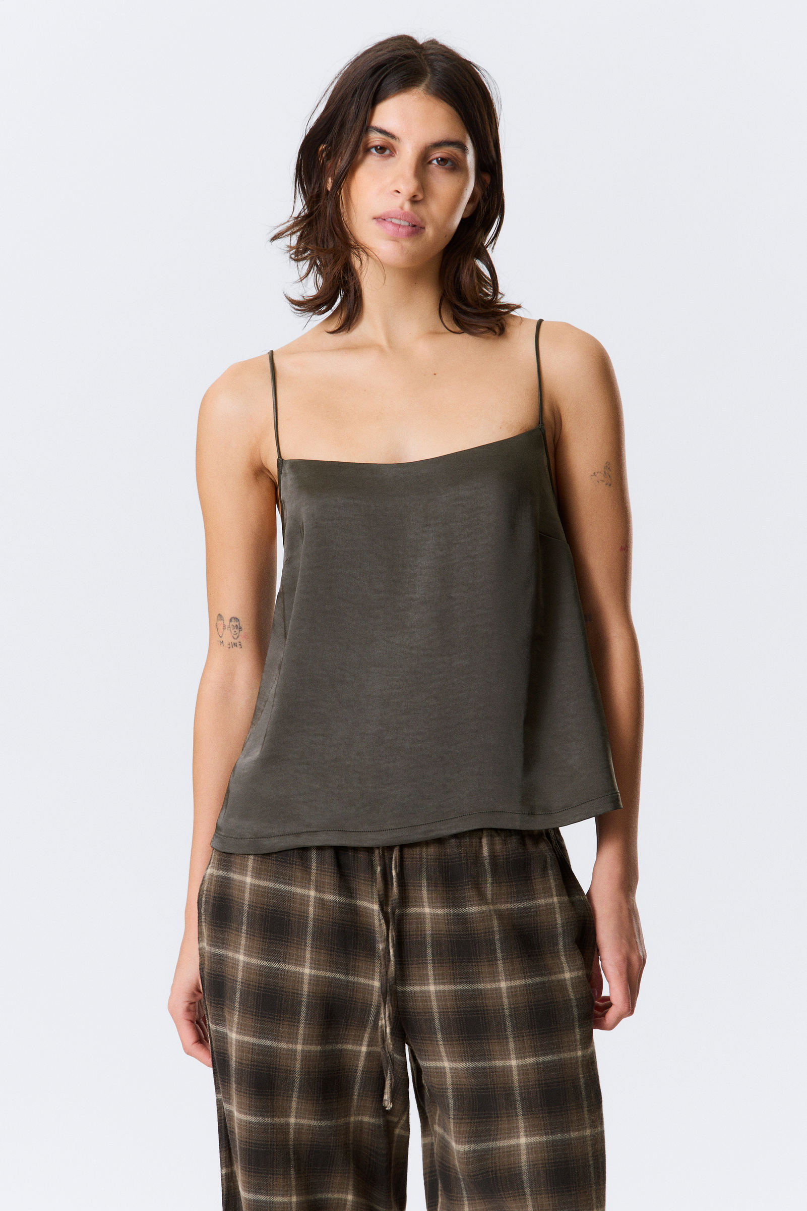 Washed Satin Pyjama Top von Weekday