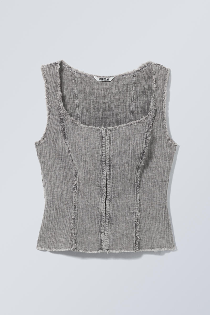 Washed Square Neck Twill Top Washed Square Neck Twill Top von Weekday