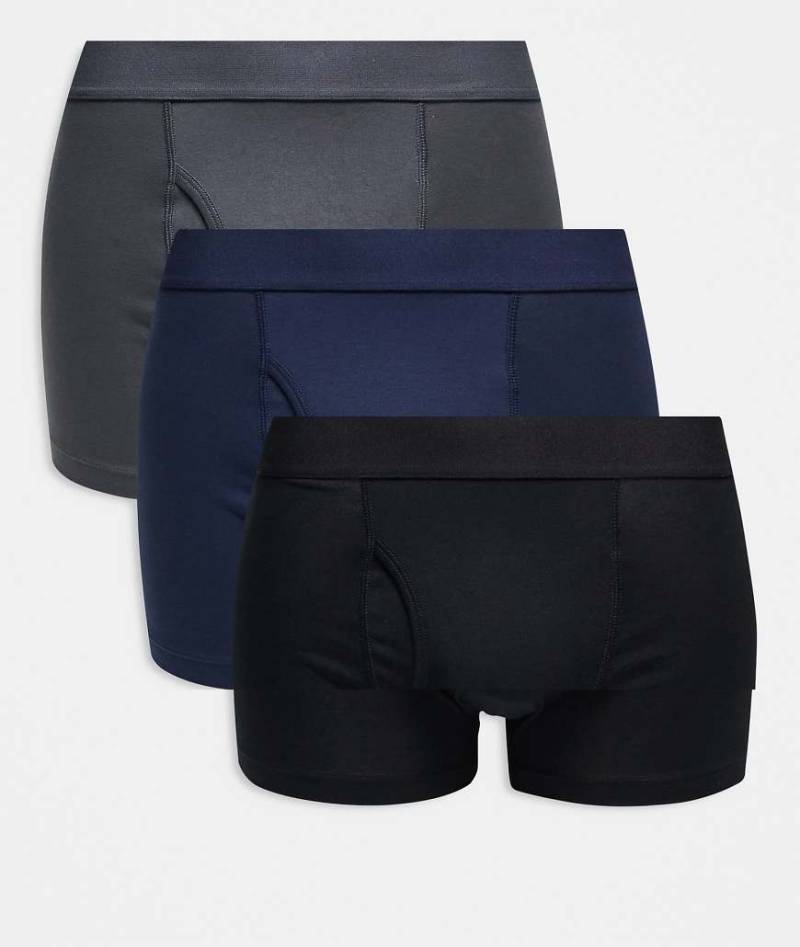 Weekday - 3er-Pack Boxershorts in Schwarz, Marineblau und Grau von Weekday