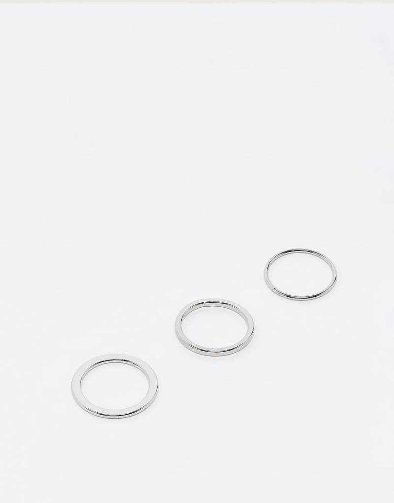 Weekday - 3er-Pack Ring in Silberoptik von Weekday