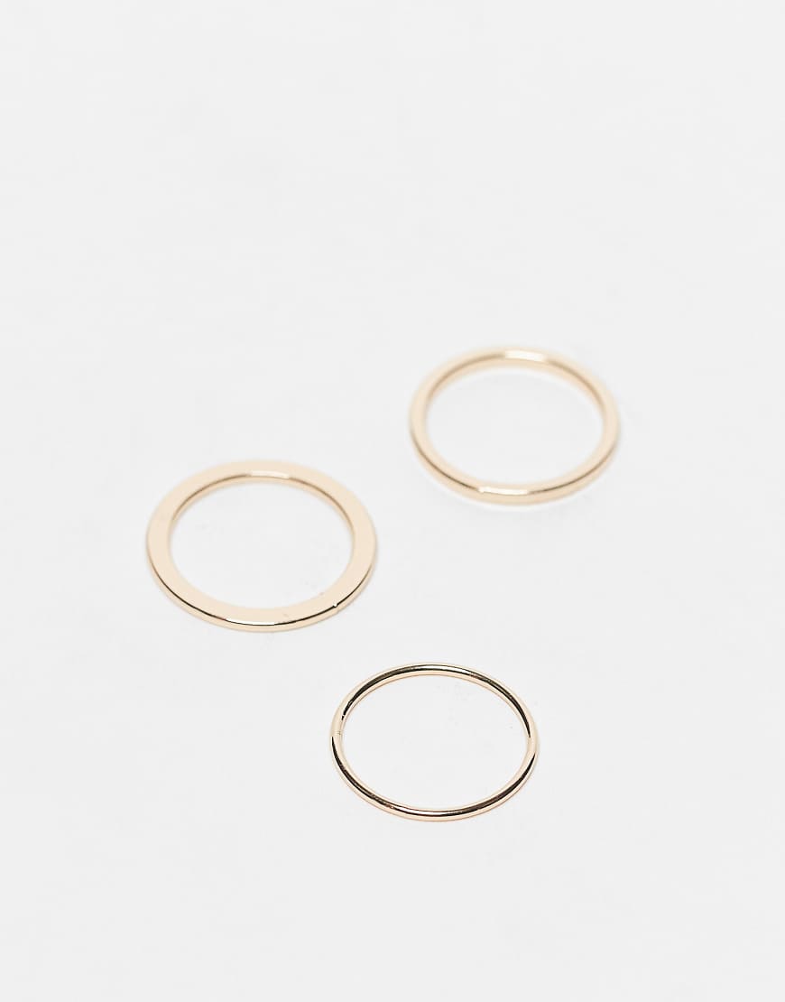 Weekday - 3er-Pack Ringe in Goldoptik-Goldfarben von Weekday