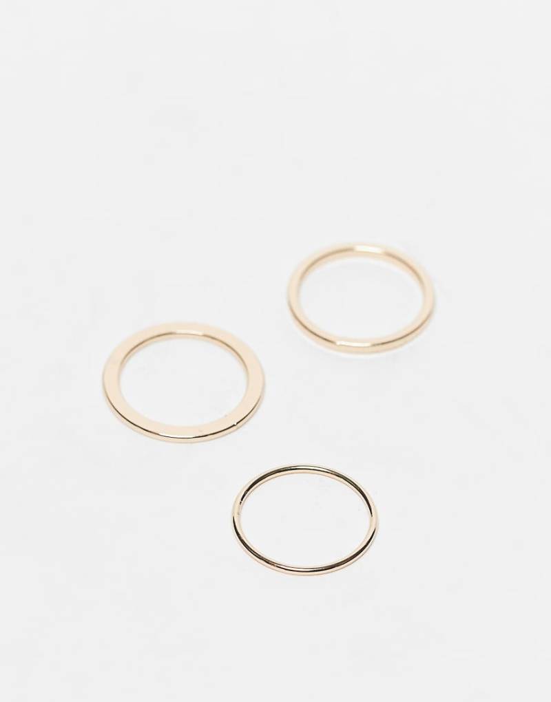 Weekday - 3er-Pack Ringe in Goldoptik-Goldfarben von Weekday