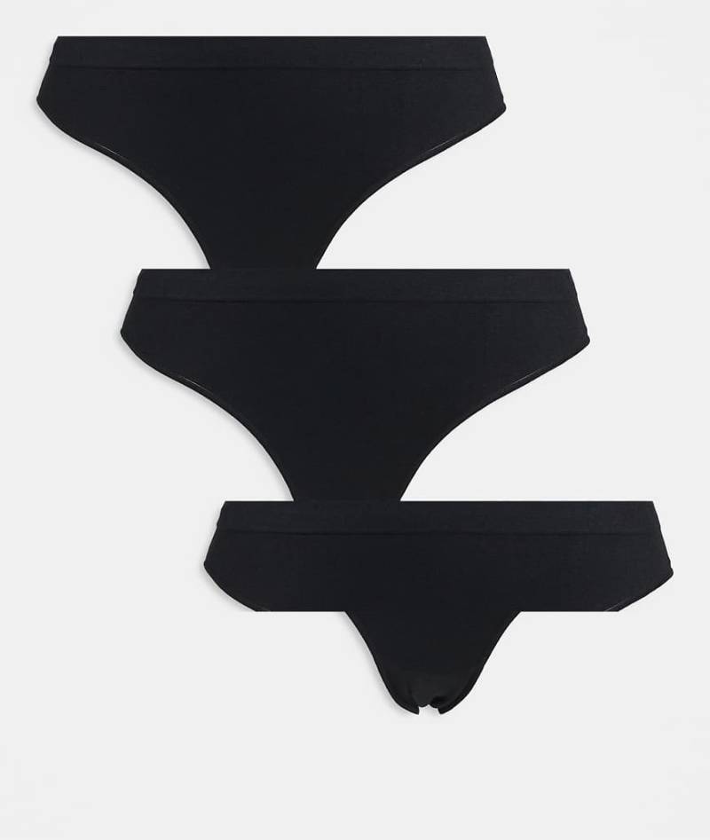 Weekday - 3er-Pack weiche, nahtlose Slips in Schwarz von Weekday