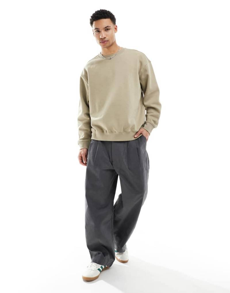 Weekday - Albin - Oversize-Sweatshirt in Beige-Neutral von Weekday
