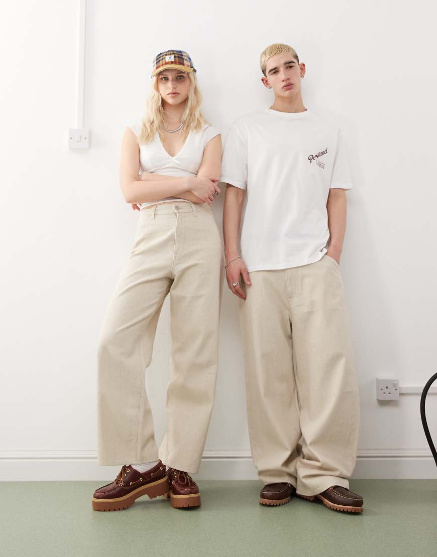 Weekday - Astro - Unisex-Hose aus Leinenmix in Beige-Neutral Weekday - Astro - Unisex-Hose aus Leinenmix in Beige-Neutral von Weekday