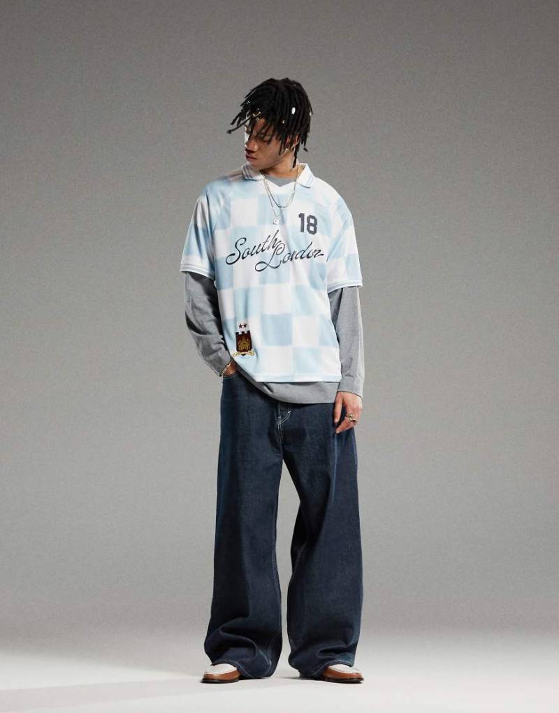 Weekday - Astro - Unisex - Weite Jeans in blauer Rinse-Waschung mit lockerem Schnitt und niedrigem Bund von Weekday