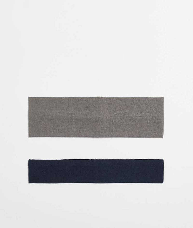 Weekday - Breites Stirnband aus Jersey im 2er-Pack in Marineblau und Dunkelgrau von Weekday