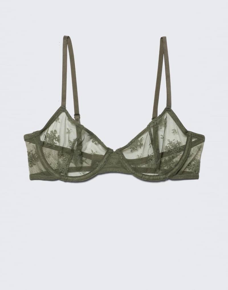 Weekday - Bügel-BH mit Spitze in Khaki-Grün von Weekday