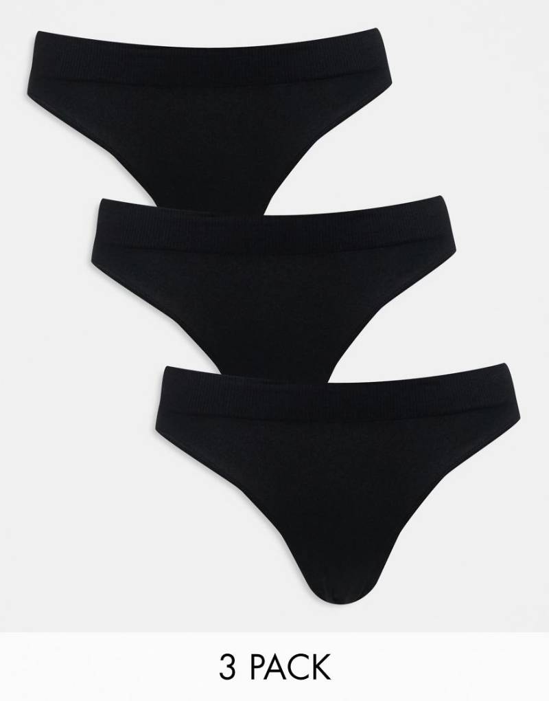 Weekday - Cat - 3er-Pack nahtlose Slips in Schwarz von Weekday