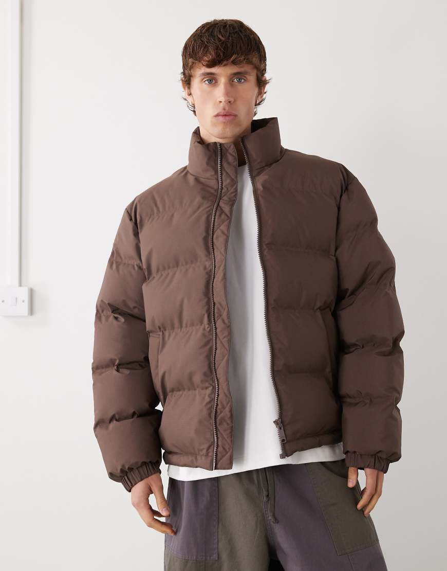 Weekday - Cole - Steppjacke in Dunkelbraun-Brown von Weekday