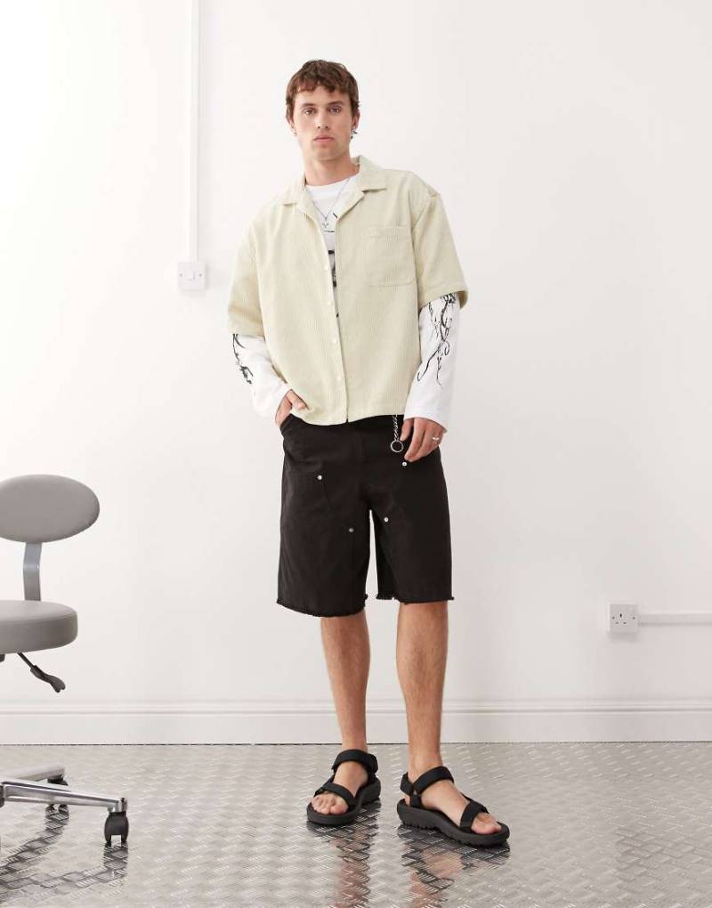 Weekday - Cordhemd in Beige mit Oversize-Schnitt und Reverskragen-Neutral von Weekday
