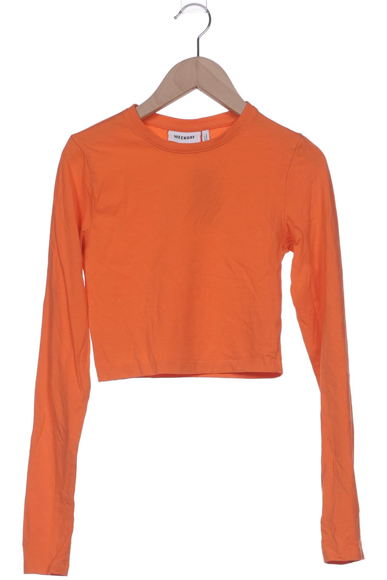 Weekday Damen Langarmshirt, orange, Gr. 36 von Weekday