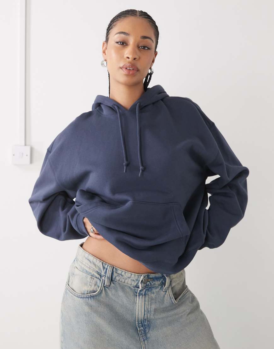 Weekday - Essence - Kapuzenpullover in Marineblau von Weekday