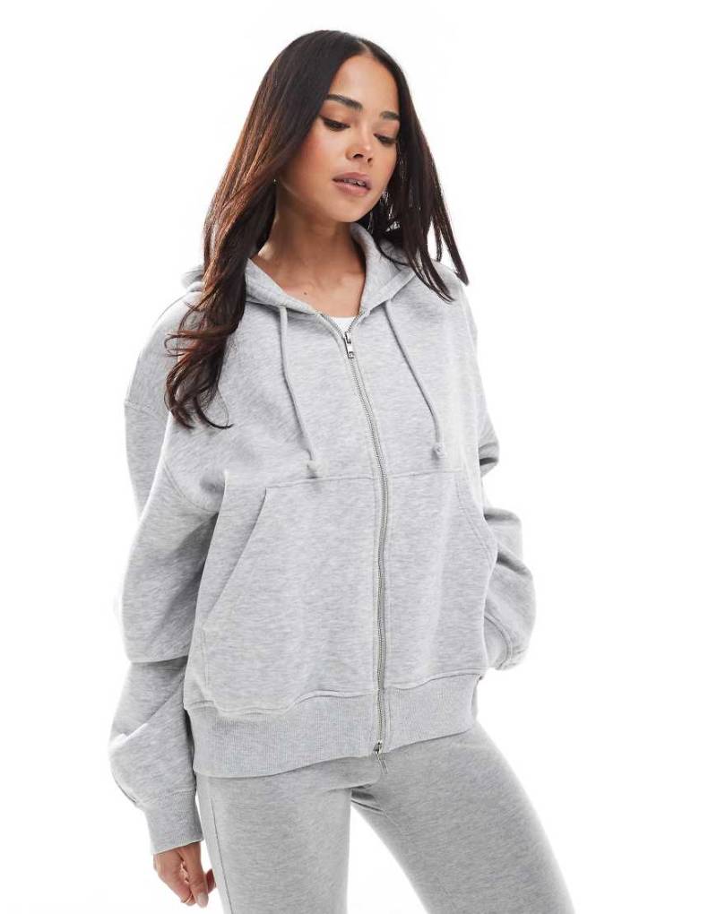 Weekday - Essence - Kastige Kapuzenjacke in Grau von Weekday
