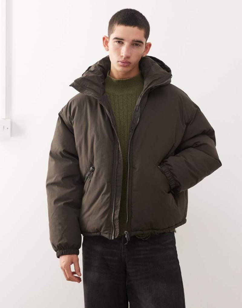 Weekday - Floyd - Gesteppte Bomberjacke in Schokoladenbraun-Brown von Weekday