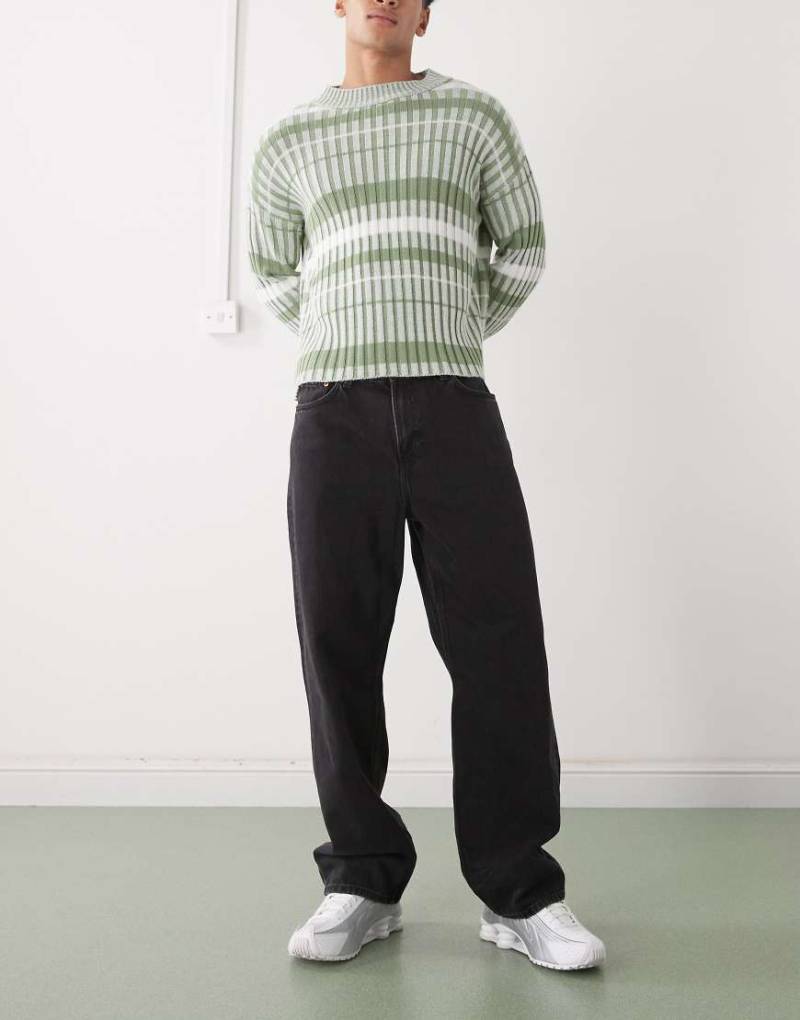 Weekday - Galaxy - Jeans in getuntem Schwarz mit geradem, lockerem Schnitt von Weekday