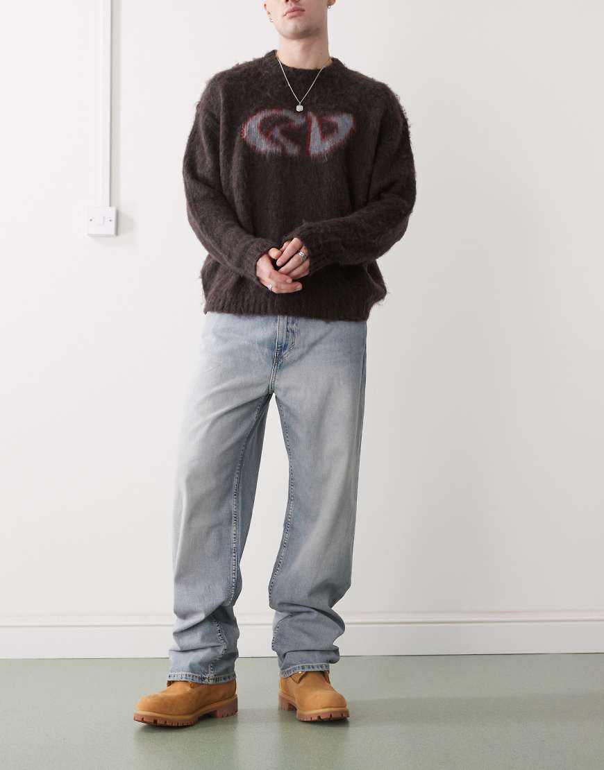 Weekday - Galaxy - Weite Jeans in hellblauer Waschung mit lockerem Schnitt von Weekday