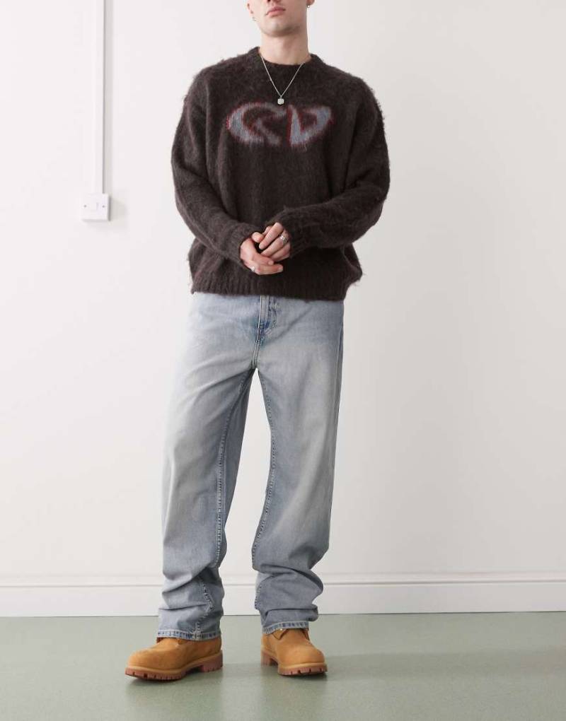 Weekday - Galaxy - Weite Jeans in hellblauer Waschung mit lockerem Schnitt von Weekday