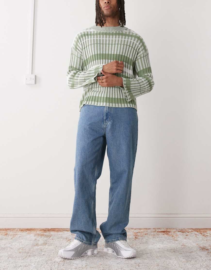 Weekday - Galaxy - Weite Loose Fit Jeans in klassischer blauer Waschung von Weekday