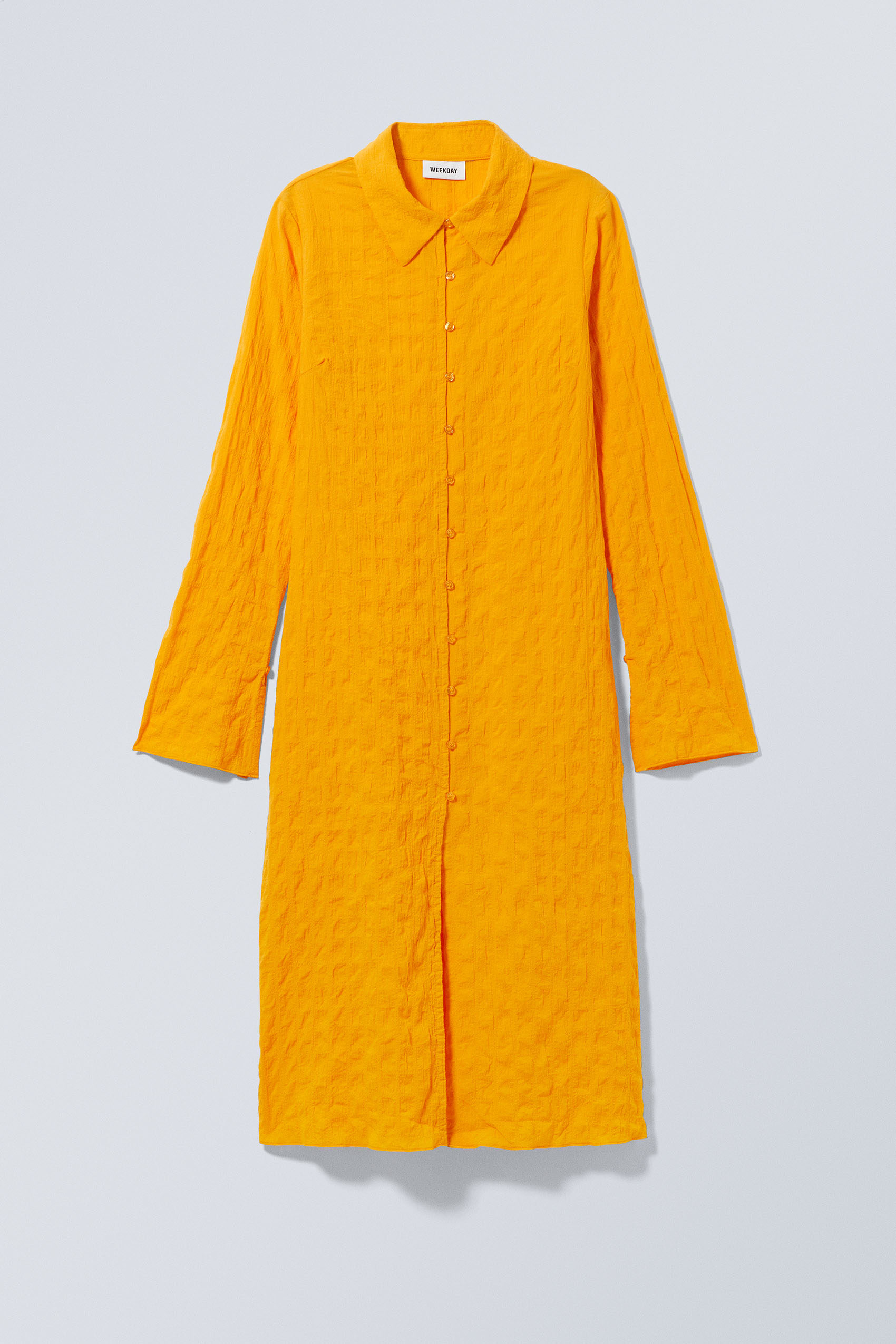 Weekday Gesmoktes Hemdkleid Gelb, Alltagskleider in Größe XS. Farbe: Yellow von Weekday