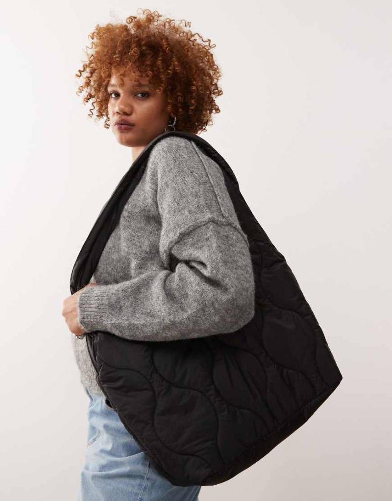 Weekday - Gesteppte Tragetasche in Schwarz von Weekday