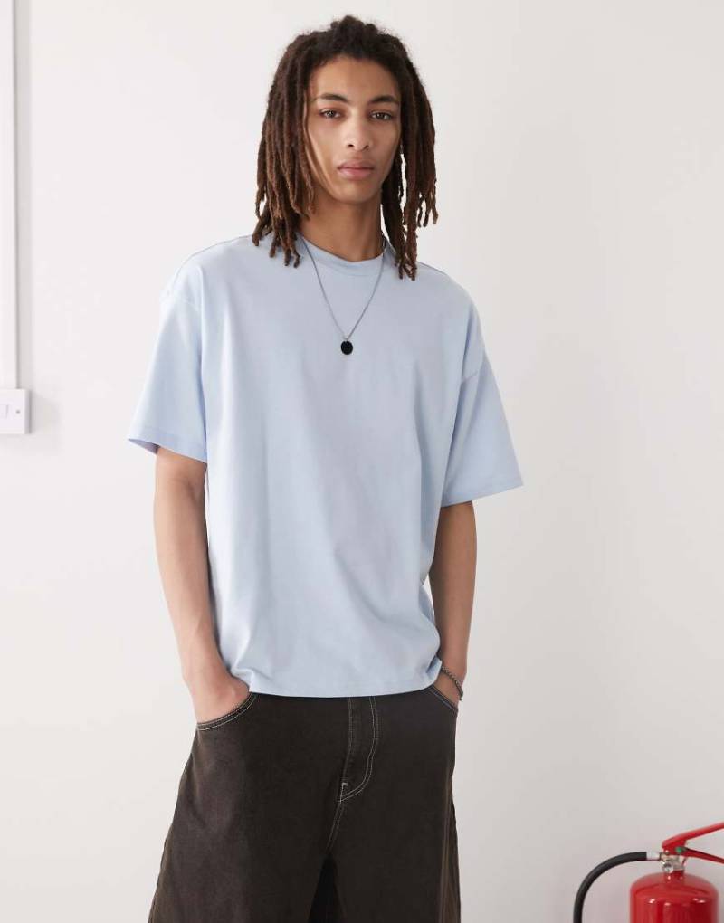 Weekday - Great - Kastiges T-Shirt in Hellblau von Weekday