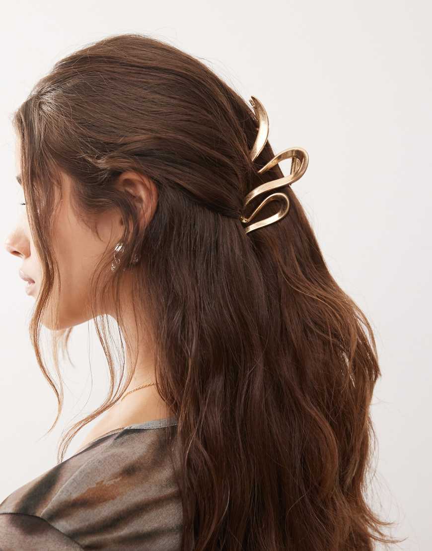 Weekday - Haarklammer in Goldoptik mit Wellendesign-Goldfarben von Weekday