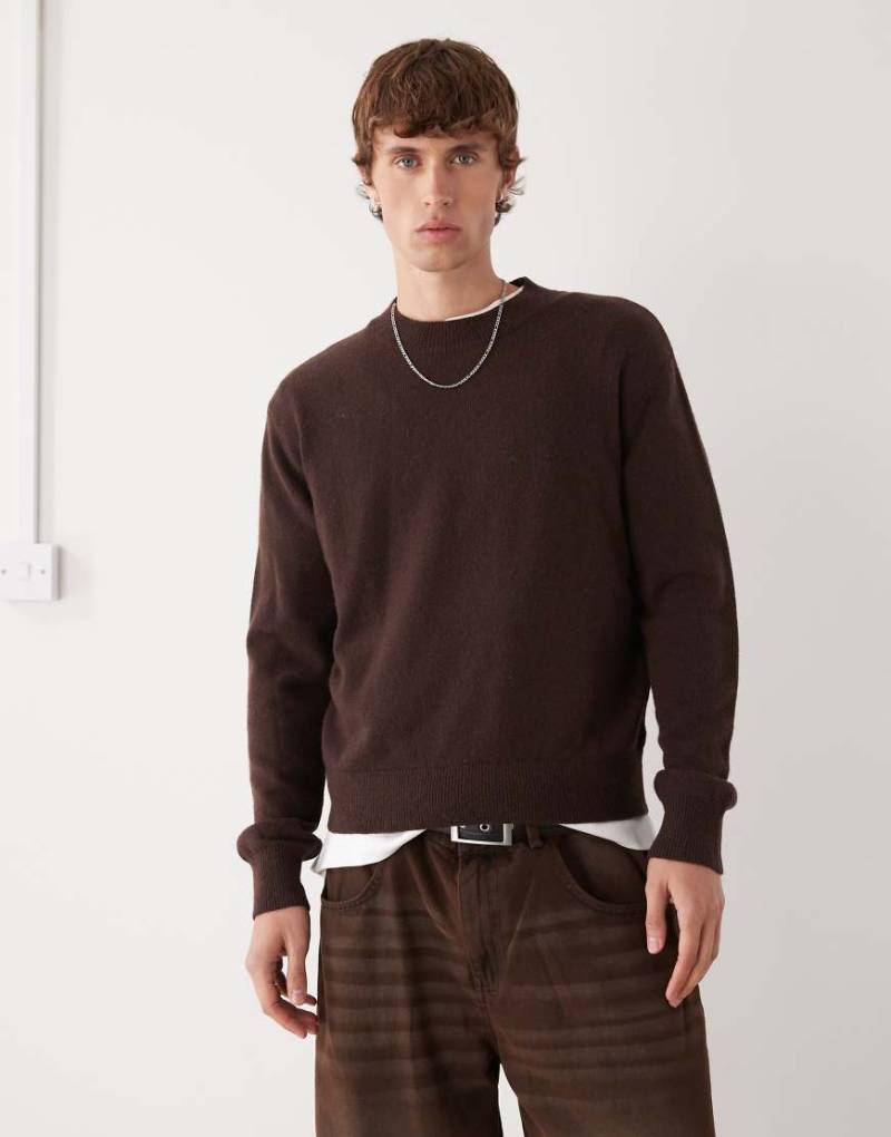 Weekday - Hochwertiger Pullover aus Wollmix in Braun-Brown von Weekday