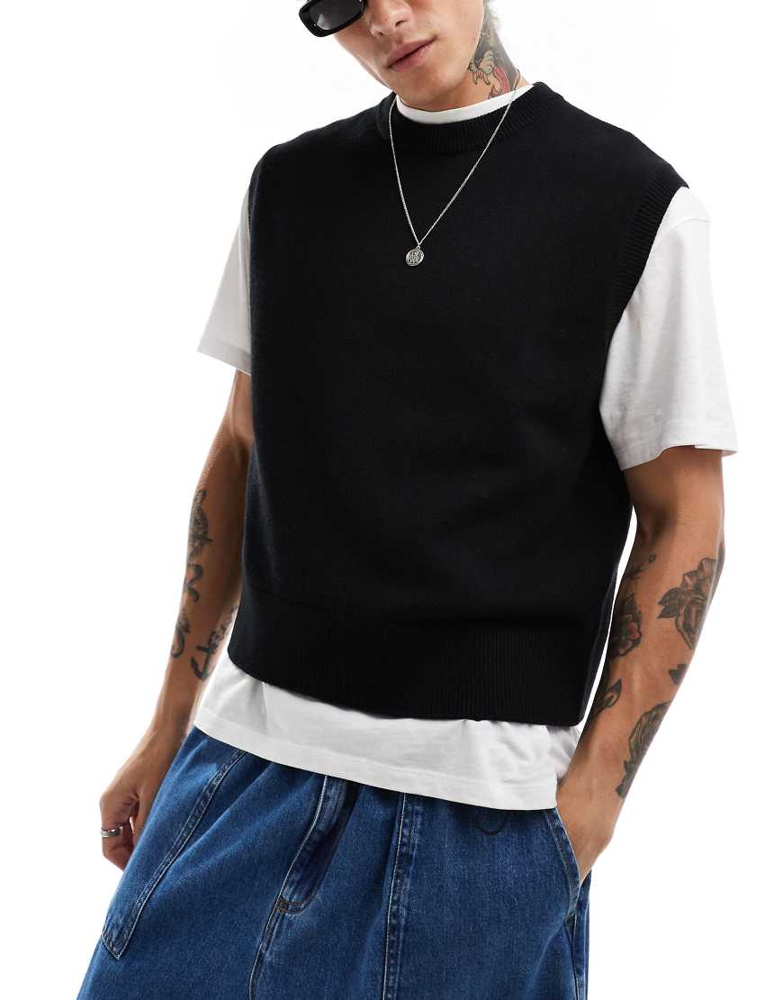 Weekday - Isak - Strick-Trägertop in Schwarz von Weekday