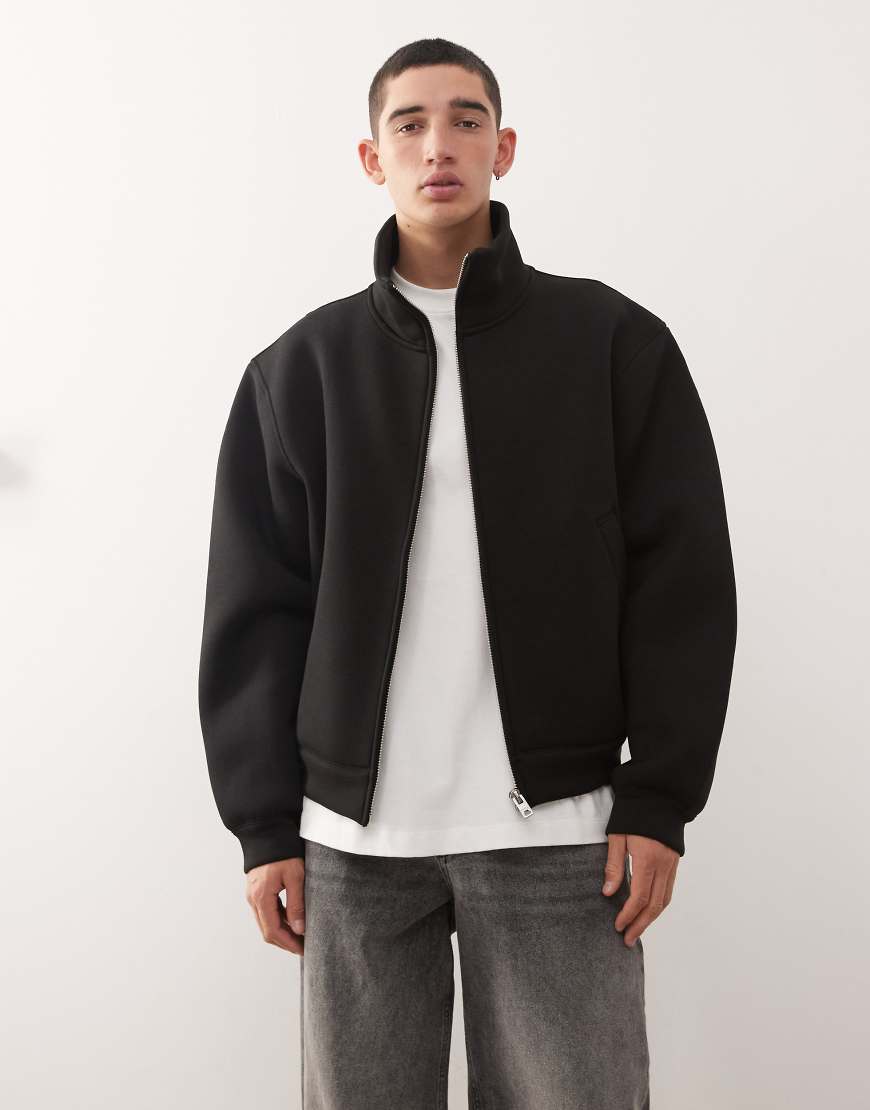Weekday - Jacke aus neoprenartigem Material in Schwarz mit Stehkragen von Weekday