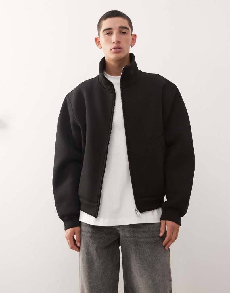 Weekday - Jacke aus neoprenartigem Material in Schwarz mit Stehkragen von Weekday