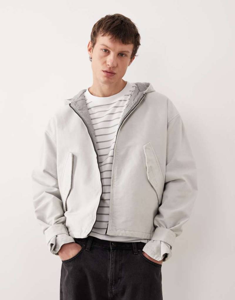 Weekday - Jacke in Hellgrau mit Kapuze von Weekday