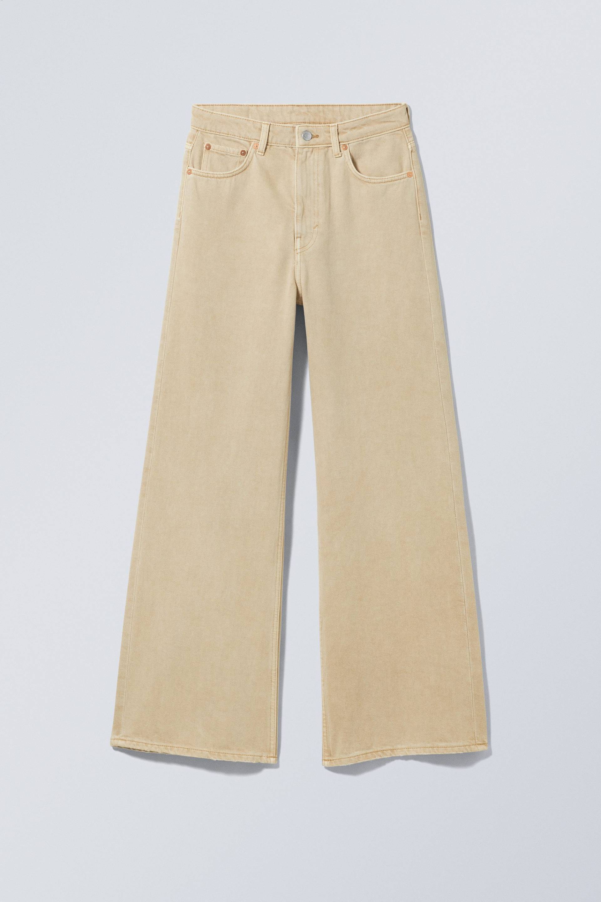 Weekday Jeans Ace mit hohem Bund Sonnengebleichte Rogge, Straight in Größe 24/32. Farbe: Sunbleached rye von Weekday