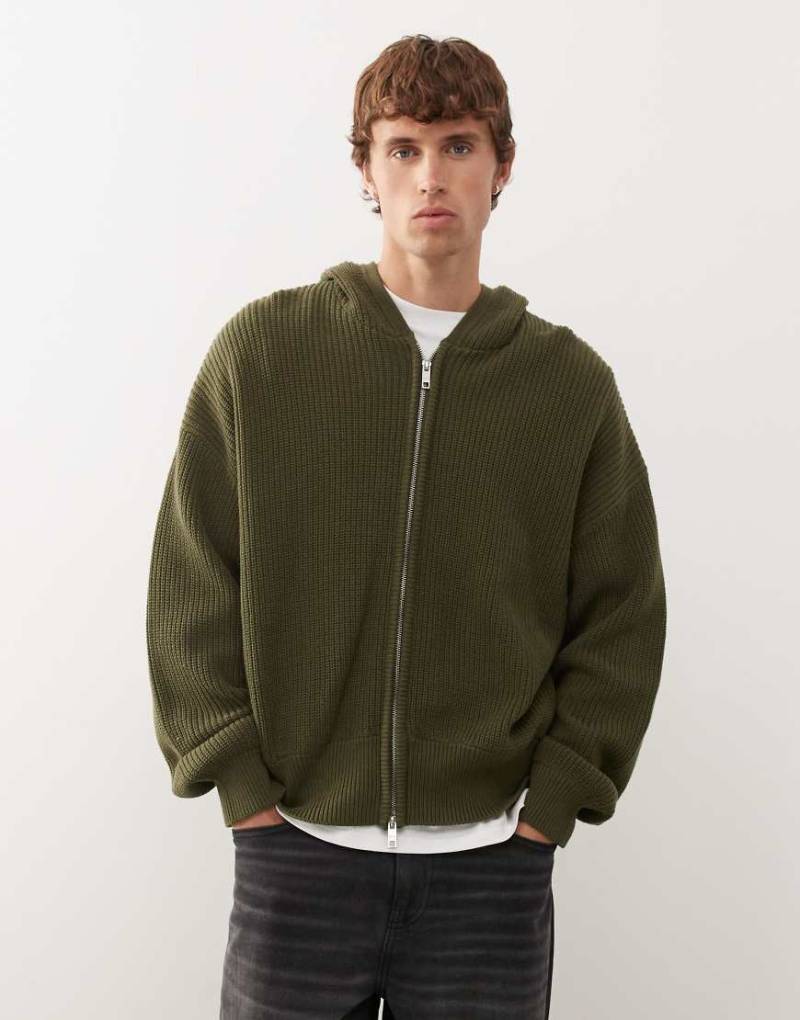 Weekday - Kapuzenpullover aus Strick in Khaki-Grün von Weekday