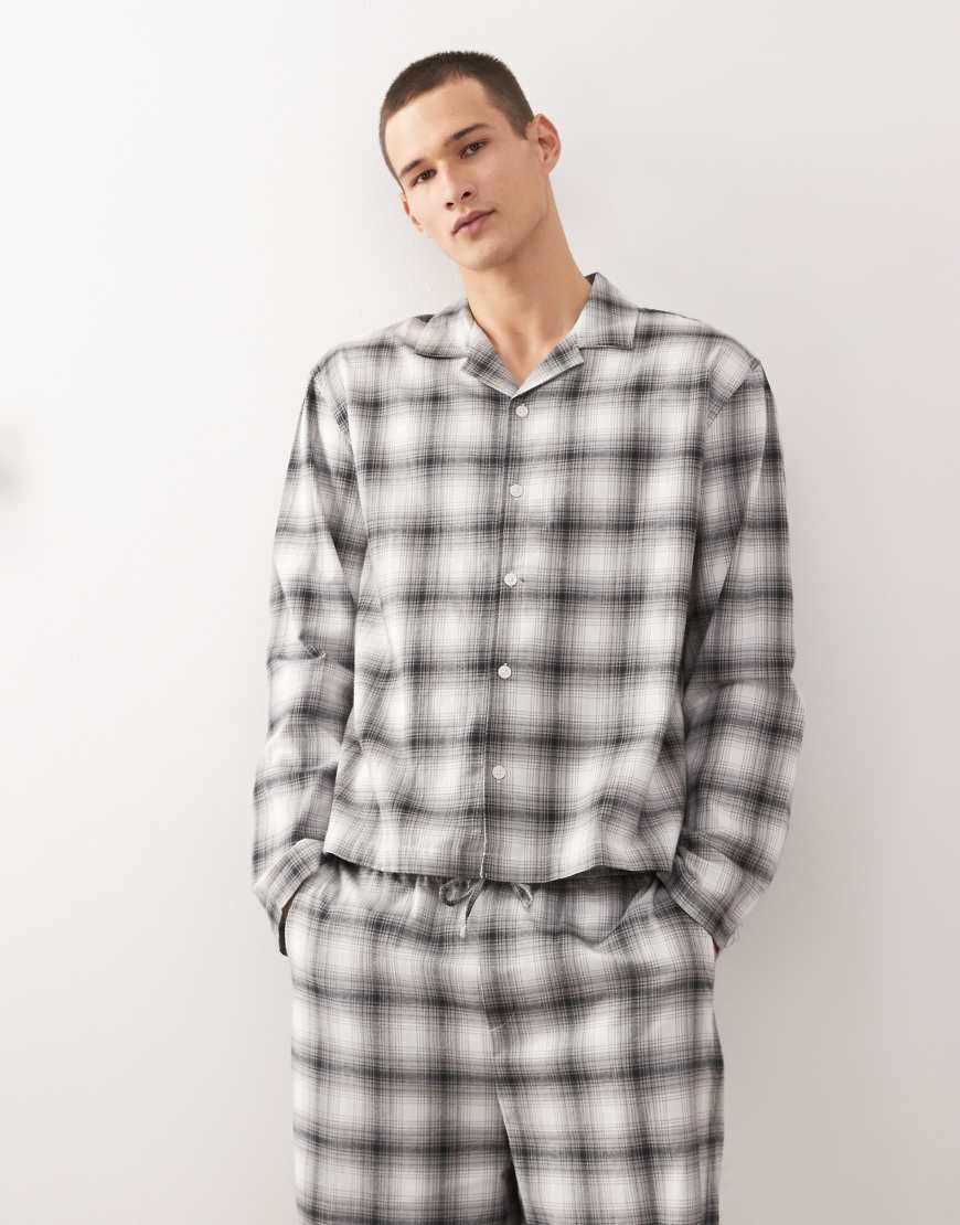 Weekday - Kariertes Oversize-Hemd aus Flanell in Schwarz und Weiß, Kombiteil von Weekday