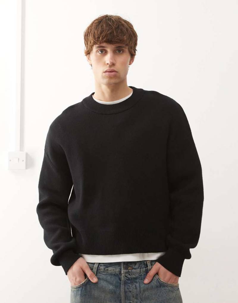 Weekday - Kastiger Strickpullover in Schwarz von Weekday