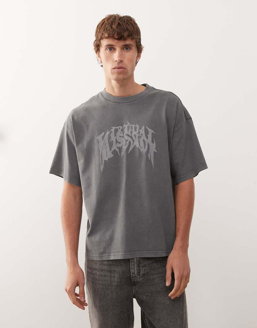 Weekday - Kastiges Oversize-T-Shirt in Schwarz mit Text-Grafikprint Weekday - Kastiges Oversize-T-Shirt in Schwarz mit Text-Grafikprint von Weekday