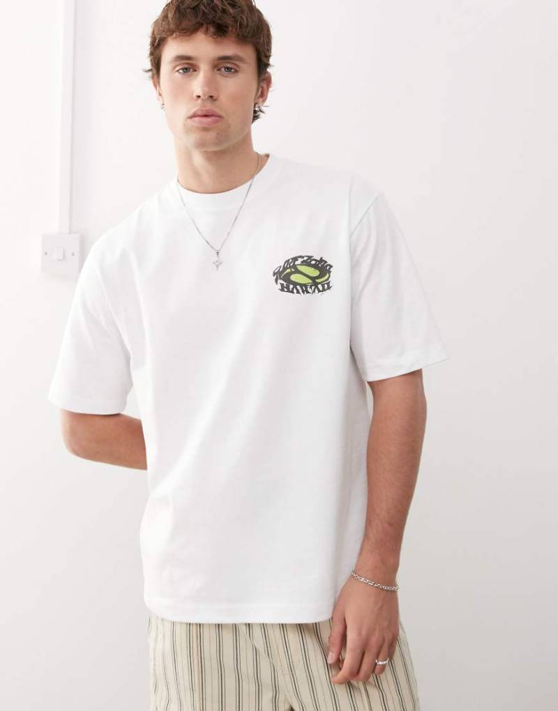 Weekday - Lässig geschnittenes T-Shirt in Weiß mit Surf-Grafikprint von Weekday