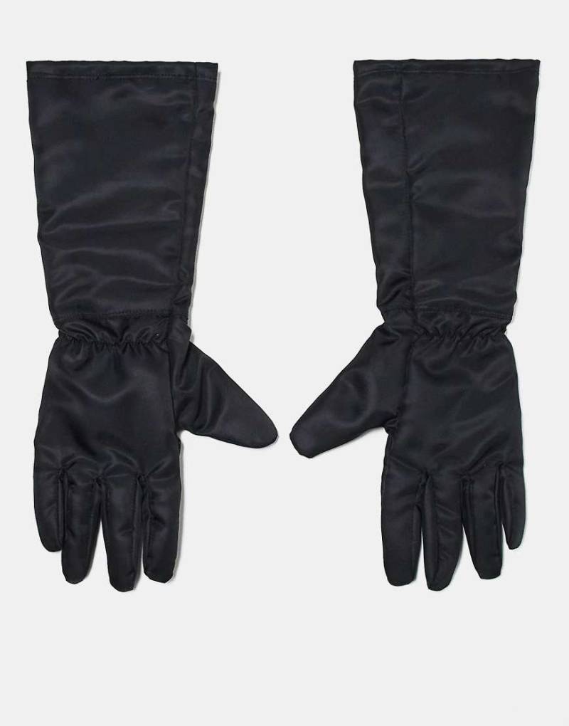 Weekday - Lange Handschuhe aus Webstoff in Schwarz von Weekday