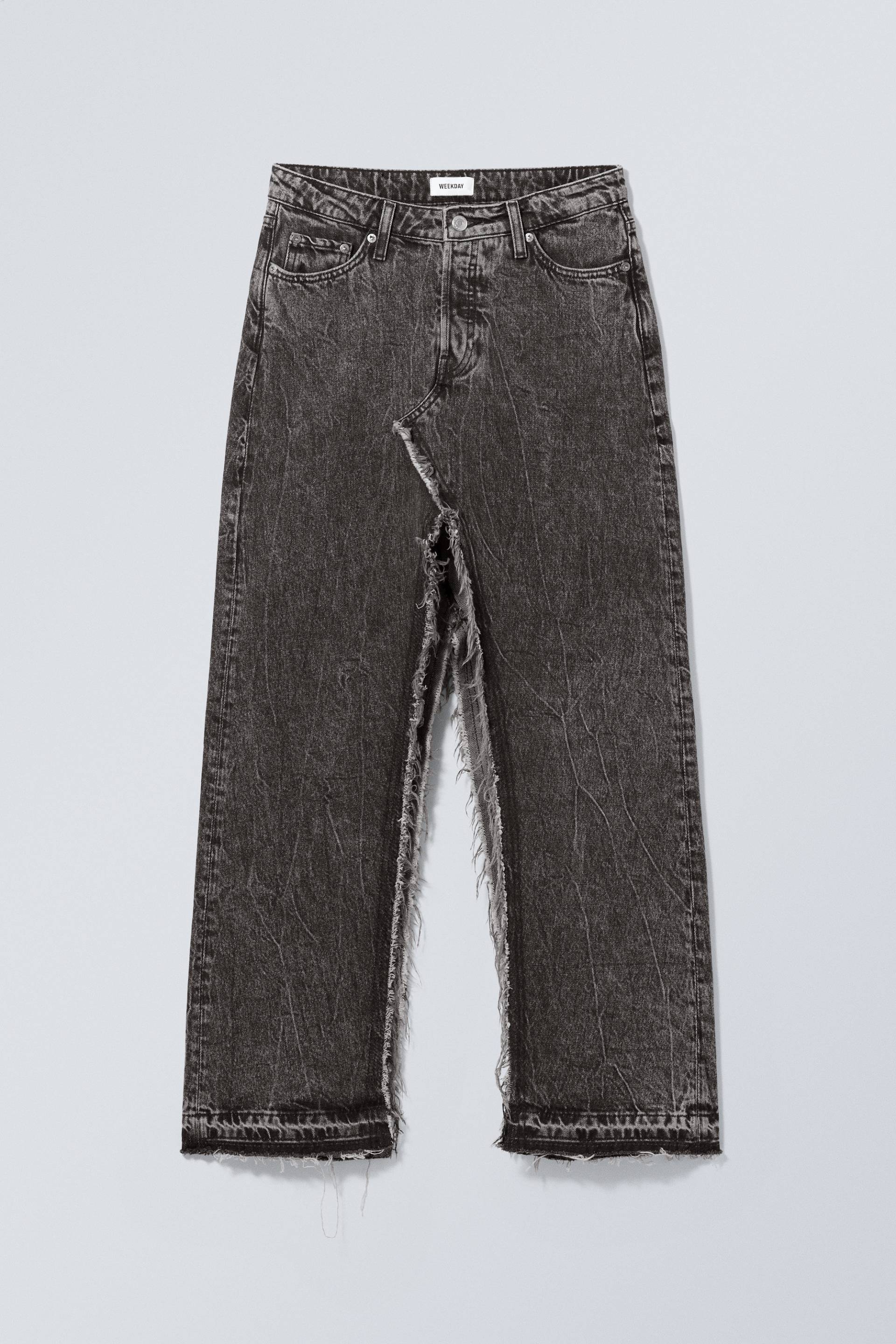 Weekday Langer Jeansrock Rhea Schwarz/Stone-Waschung, Röcke in Größe 34. Farbe: Black stonewash von Weekday