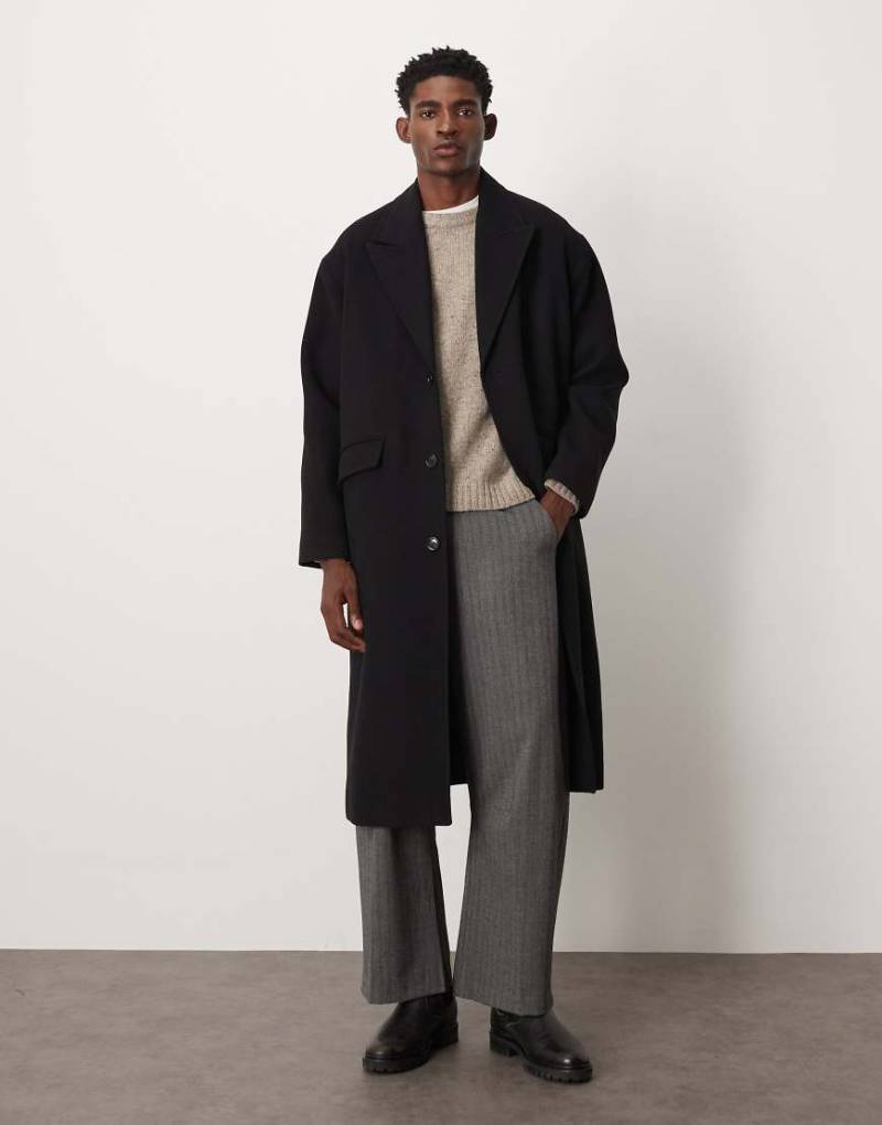 Weekday - Langer Mantel aus Wollmix in Schwarz von Weekday