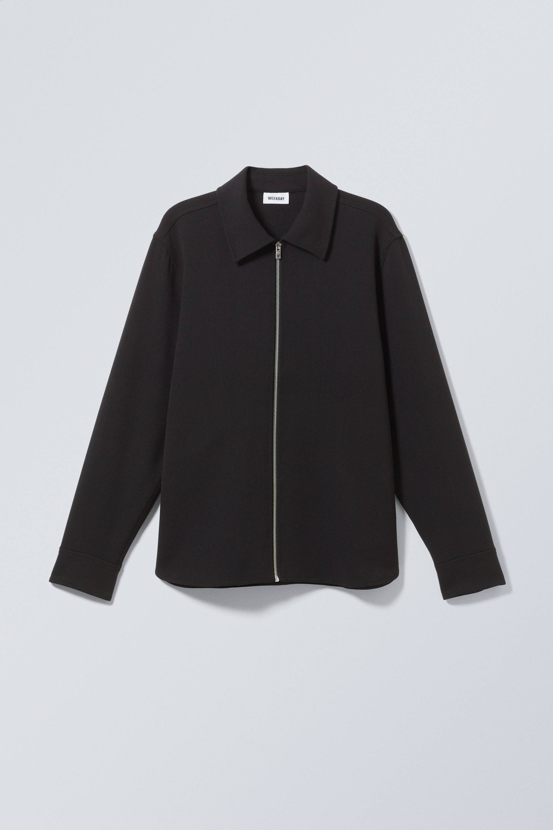 Weekday Lockeres Overshirt Curtis Schwarz, Freizeithemden in Größe L. Farbe: Black von Weekday