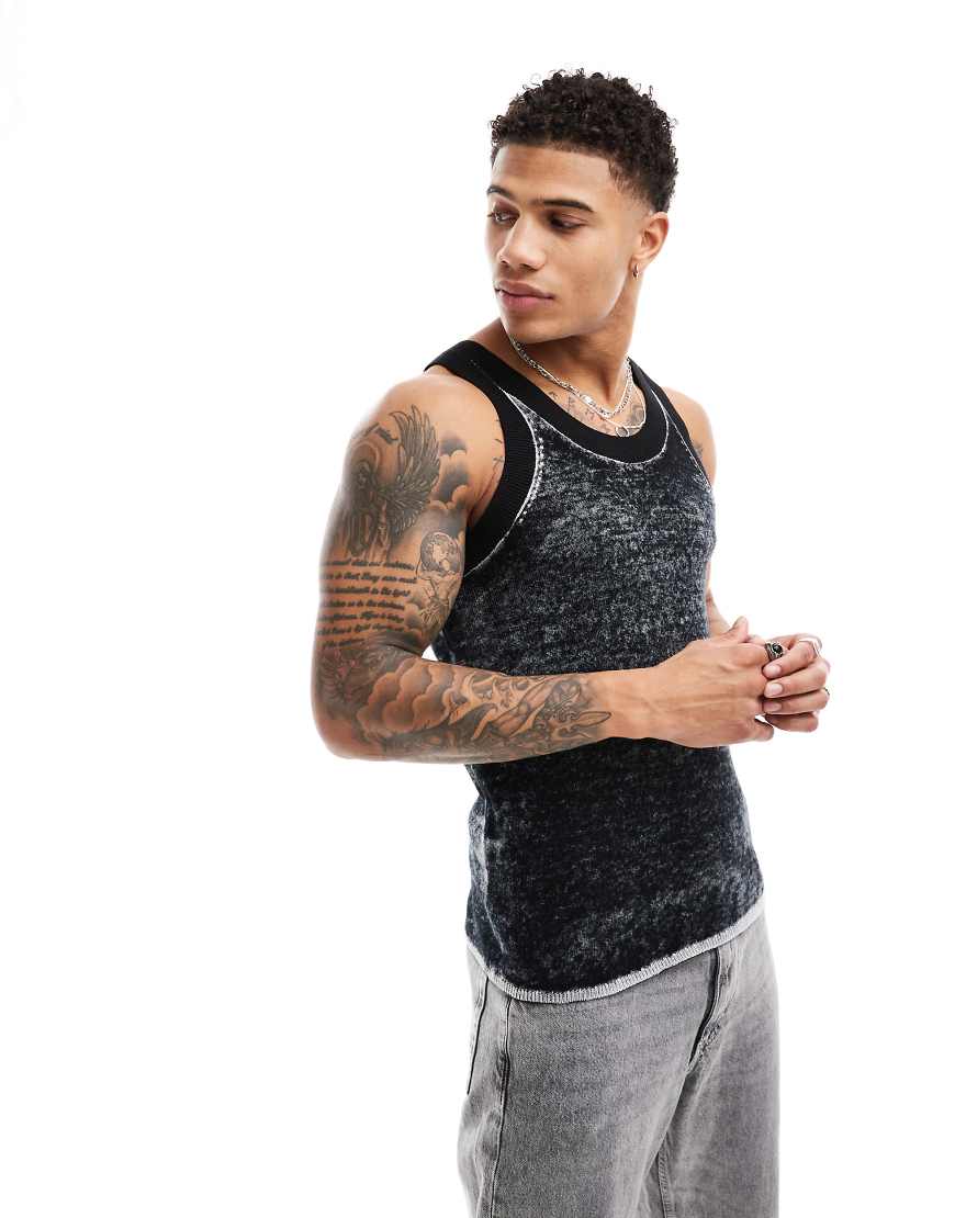Weekday - Matheus - Gestricktes Tanktop in verwaschenem Schwarz Weekday - Matheus - Gestricktes Tanktop in verwaschenem Schwarz von Weekday