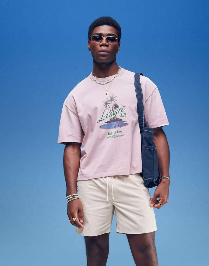 Weekday - Olsen - Shorts in Beige mit normalem Schnitt-Neutral von Weekday